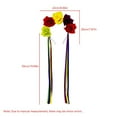 thumbnail image 3 of FENOHREFE Colorful Flower Hair Hoop Ethnic Girl Woman Taking Photo Headband Wedding Party Bride Colorful Tassels Headband, 3 of 7
