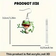 thumbnail image 7 of JeuaPho Women Frog Earrings Funny Green Frog Dangle Earrings Spring Holiday Jewelry for Young Ladies, 7 of 7