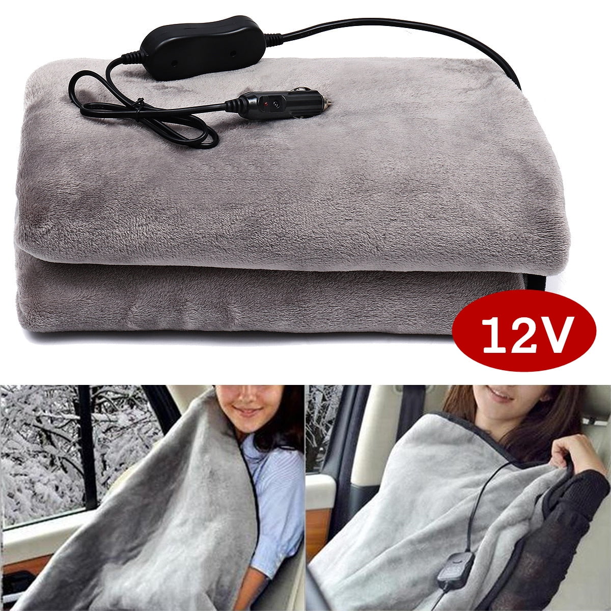 Electric Heated Car 12V Blanket Breathable Flannel