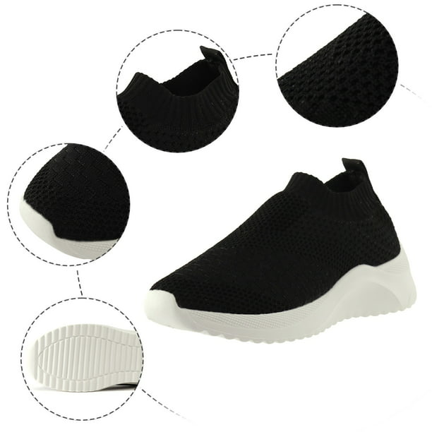 CAICJ98 Womens Sneakers Womens Slip On Sneakers - Comfortable, Breathable  No Laces Shoes for Women with Memory Foam,Black