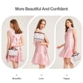 thumbnail image 3 of Bolsa de maquillaje AmbeAlla, grande, rosa, con soporte para brochas, 3 of 7