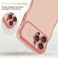 thumbnail image 4 of for iPhone 13 Pro Case 6.1 inch,Cute Curly Wave Frame Case with Love Heart Pattern,Luxury Plating Edge Full Camera Protection Shockproof Phone Case for Women Girls-Pink, 4 of 13