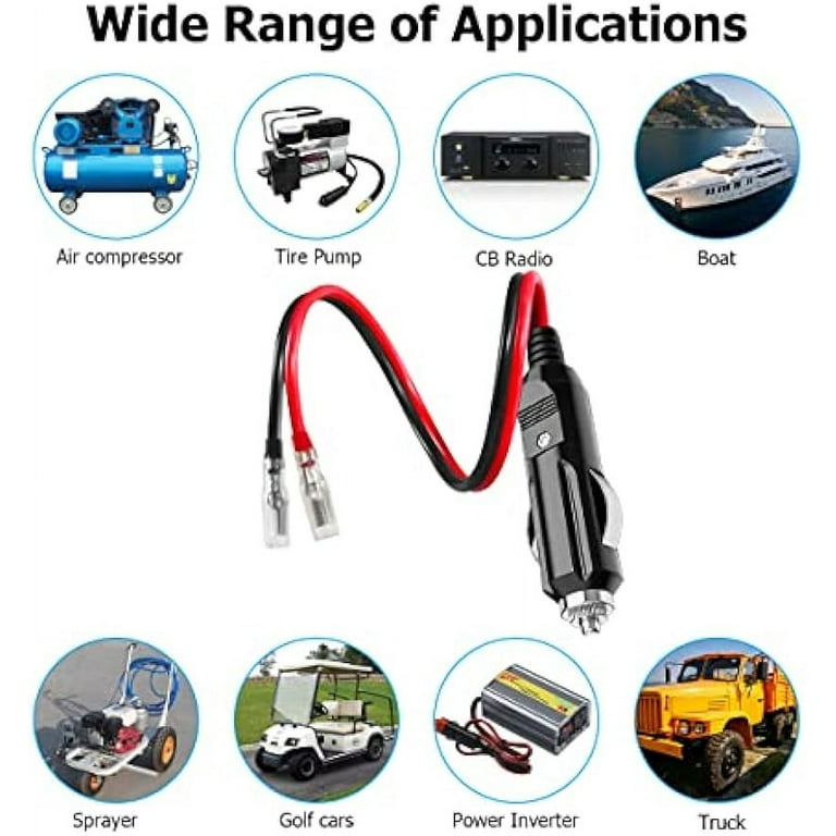 car cigarette lighter light accessories 12V Fused Male Cigarette Lighter Plug, Replacement Car Adapter with Leads and LED Light, 16AWG Extension Cable with 15A Fuse, Automotive Power Supply car cigarette lighter light accessories 12V Fused Male Cigarette Lighter Plug, Replacement Car Adapter with Leads and LED Light, 16AWG Extension Cable with 15A Fuse, Automotive Power Supply