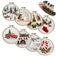 thumbnail image 2 of Christmas Embroidery Kit Xmas Themed Embroidery Pattern with Hoop Needles Threads DIY Embroidery Set for Adults Beginners, 2 of 8