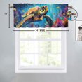 thumbnail image 4 of Teal Turtle Curtains Valances for Home Decor Ocean Themed Underwater Coral Tropical Fish Window Treatment for Living Room Bedroom Bathroom 54 by 18 in, 1 Panel, 4 of 6