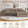 thumbnail image 2 of LLappuil 108" Sectional Sofa, Modular Sectional Couch with Left Chaise, Deep Seat Corduroy Cloud Sofa for Living Room Brown, 2 of 8