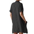 thumbnail image 3 of Homenesgenics Womens Dresses Plus Size 3xl Womens Button Shirt Dress Casual Loose Turndown Collar Short Sleeve Dresses with Pockets, 3 of 6