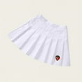 thumbnail image 4 of Girls White Cotton Pleated Skirt - Elastic Waist Embroidered Strawberry, Breathable 3-11Y for Casual School Daily Play,Size 7 T, 4 of 5