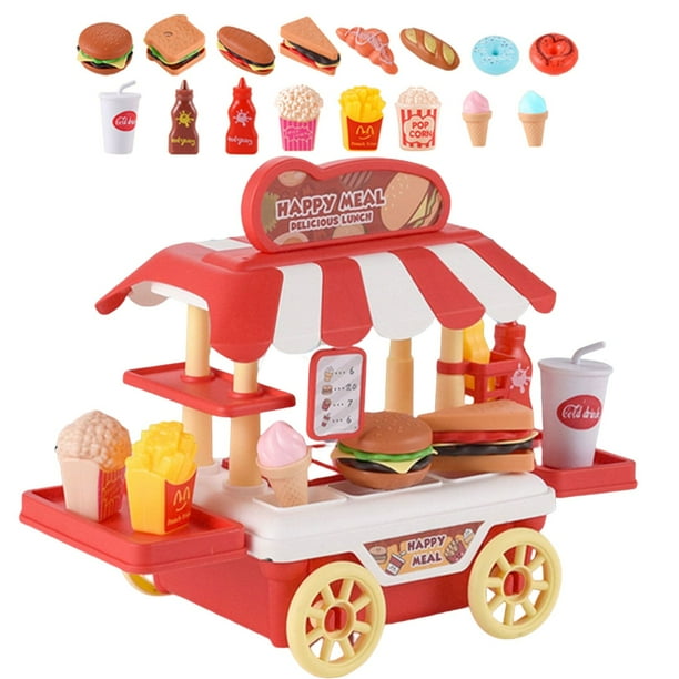 Doll House Food Truck Toy Pretend Play Fast Food Toys Set Kitchen Set For Kids Toddlers Girls Boys Fast Food Toys Set Family zhangmengya LED