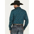 thumbnail image 4 of Rock & Roll Denim Men's And Cowboy Print Long Sleeve Snap Stretch Western Shirt Teal XX-, 4 of 4