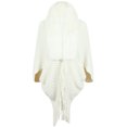 thumbnail image 4 of Yuyuzo Women Cardigans Tassles Batwing Sleeve Open Front Fleece Fuzzy Collar Irregular Hem Sweaters Outwear, 4 of 6