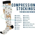 thumbnail image 4 of FREEAMG High Elasticity Compression Socks, High Knee Socks Adult Universal Leisure Relieve Fatigue,Cute Welsh Corgi Travel Daily with Running (1 Pair), 4 of 7