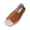 Light Brown, variant on Boho Chic Slip-Ons, Flat Casual Footwear, Embroidered Letter Detail, Wide Width Shoes for Women, Women's Espadrille Fishmouth Mule Sandals, Closed Back Slip-On Casual Shoes, Brown 5.5