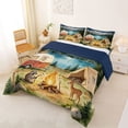 thumbnail image 2 of Manfei Vintage Rv Full Size Comforter Sets,Woodland Camping Pattern Bedding Comforter Set,Green,Navy Blue Reversible,3pcs,1 Comforter and 2 Pillowcases, 2 of 7