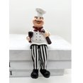 thumbnail image 4 of Juego de 2 figuras de chef para decoración del hogar, pan y vino con patas colgantes, estatuas para estantes de cocina, armario, encimera, alféizar de ventana, 4 of 5