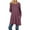 Long Sleeve: EGGPLANT, variant on Women Round Neck Long or 3/4 Sleeve Flattering Comfy Swing Tunic Loose Fit Flowy Dress Top