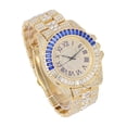 thumbnail image 2 of Baguette Cut Diamond Crystal Bling'ed Out Mens Watch - No Reasonable Doubt This is The Timepiece to Flaunt The Wealth - ST10372 (ST10421Gold Metal Blue R#), 2 of 3
