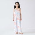thumbnail image 4 of Pandaie 5-14Y Girls Sleeveless Jumpsuit Kids Casual Wide Leg Summer Beach Rompers Spaghetti Strap Overalls Outfits Clothes White, 4 of 8