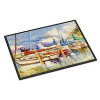 Carolines Treasures JMK1049MAT End Stall Sailboats Door Mat Indoor Rug or Outdoor Welcome Mat 18x27 Doormat 27"L x 18"W