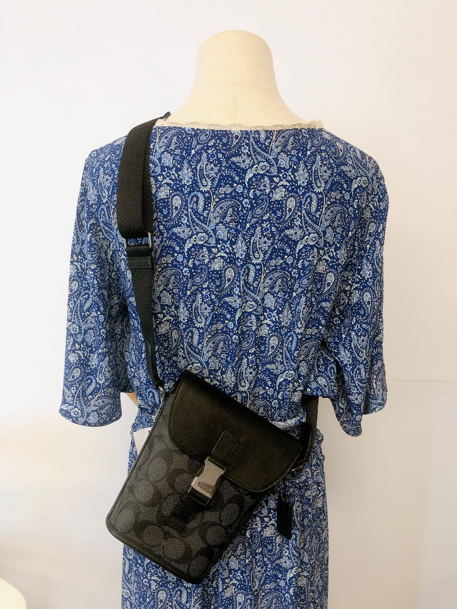 Coach C3134 Track Small Flap Crossbody In Signature Canvas In