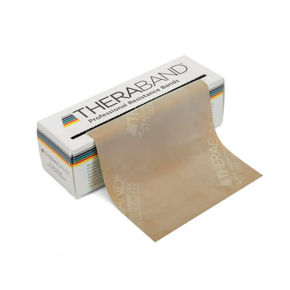 THERABAND Resistance Bands, 6 yd, Tan, Extra Thin Thickness, 2.4 lbs Resistance, Level 1