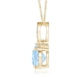 thumbnail image 2 of ANGARA Natural 1.5 ct Aquamarine Pendant with Diamond Bale in 14K Yellow Gold for Women (Size-9x7mm) | March Birthstone, Birthday, Anniversary, Jewelry Gift for Women | Natural Aquamarine Necklace, 2 of 8