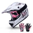 thumbnail image 1 of Casco TCMT Dot para jóvenes y niños de motocross rosa XL, gafas y guantes, 1 of 9