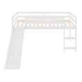 thumbnail image 3 of Aukfa Low Loft Bed with Slide, Wooden Twin Loft Bed for Kids Teens - White, 3 of 8