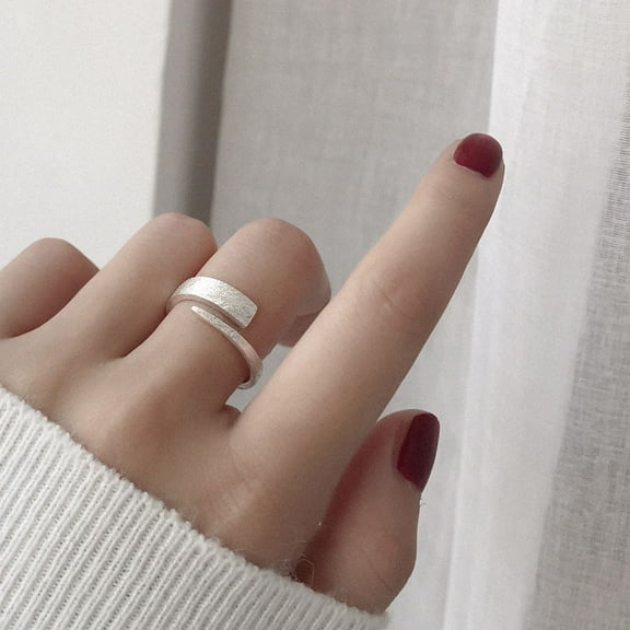 Adjustable 925 Sterling Silver Rings Handmade Wide Silver Ring Boho Thumb Band Statement Rings for Women