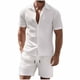 thumbnail image 2 of Ceisia Men's Slim Fit Jacquard 2-Piece Set Short Sleeve Button-Down Shirt with Elastic Waist Drawstring Shorts Gifts, 2 of 9