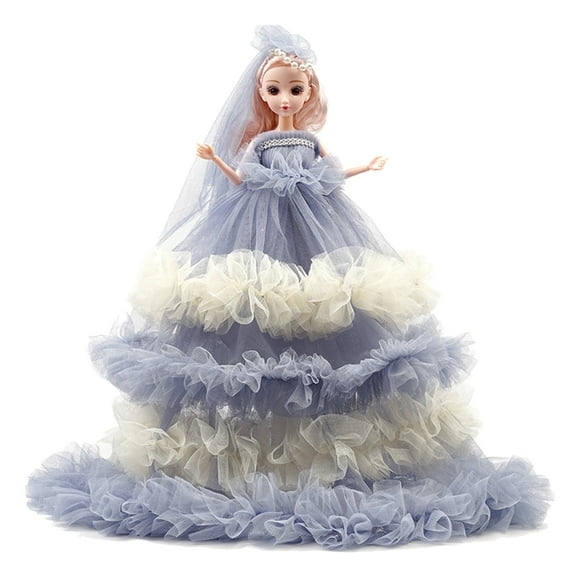 Yuarrent Vestido de muñeca para bebé, princesa, niño pequeño, recién nacido, hogar, escuela, dormitorio, vestido, juguete, regalos de cumpleaños, Decoración Azul Yuarrent HA073524-08