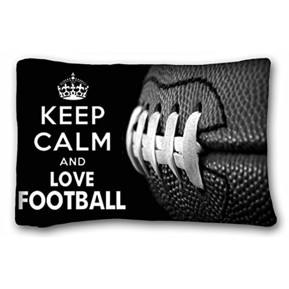 WinHome Keep Calm And Love Football Custom Rectangle Bed Pillow Cases Size 20x30 Inches Two Sided Print