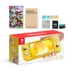 Nintendo Switch Lite Yellow with Splatoon 2, Mytrix 128GB MicroSD Card and Accessories NS Game Disc Bundle Best Holiday Gift