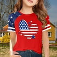 thumbnail image 2 of Ruyang 4th of July Toddler Girls Shirt Independence Day Clothes Kids Boy American Flag Tops Teen Cotton Short Sleeve Tee Blouse, 2 of 4
