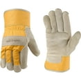 thumbnail image 2 of Women's Heavy Duty Leather Palm Work Gloves with Safety Cuff (Wells Lamont 4113S), Small , Tan, 2 of 7