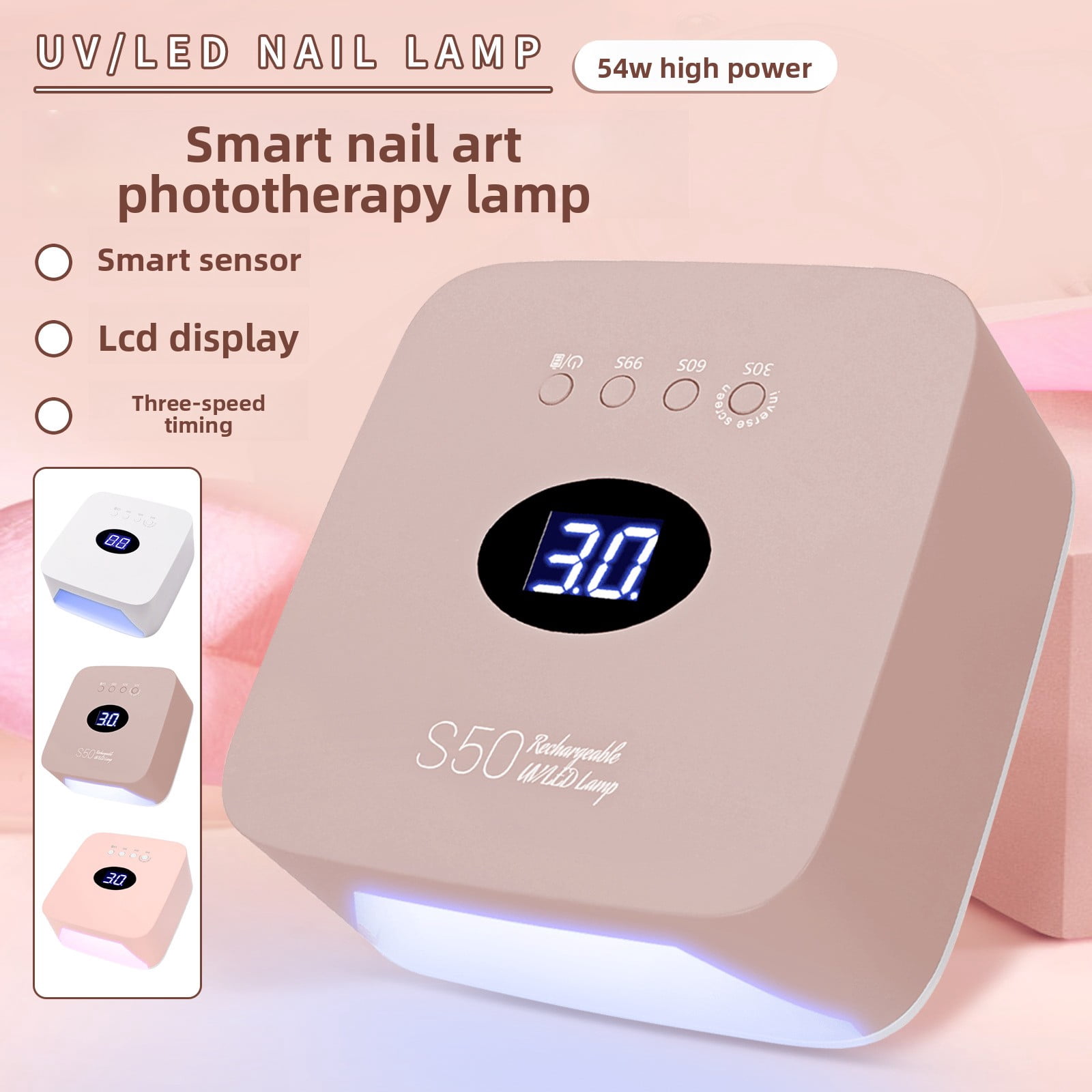 USB Rechargeable Nail Lamp - Smart Sensor LED/UV Gel Dryer, Cordless Portable Manicure Light with Fast Curing, Home & Travel Nail Art Kit