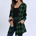 thumbnail image 4 of cocolona Womens Plaid Shirts Fall Long Sleeve Button Down Hooded Cardigan Tops Fashion Casual Jacket Coat Winter Outwear, 4 of 8