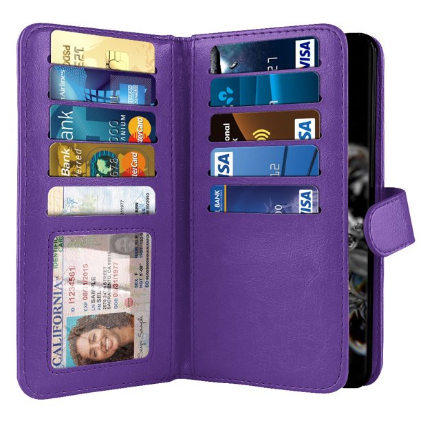 NEXTKIN Multi Card Slots Double Flap Wallet Pouch Case for Samsung