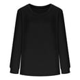 thumbnail image 3 of Ounisa Women's Long Sleeve Scoop Neck Pleated Front Fitted Blouse Tops, 3 of 5