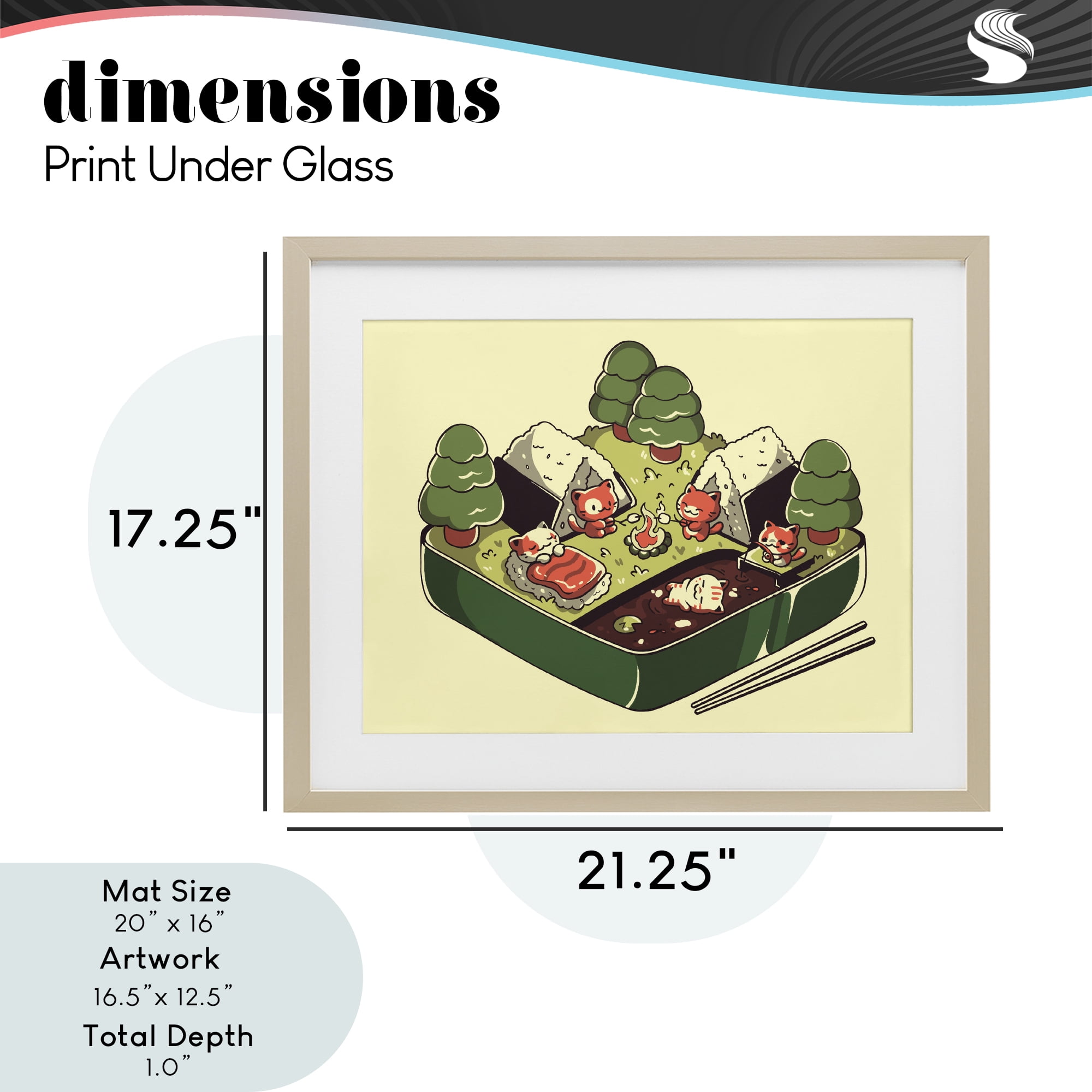 Stupell Industries Kawaii Sushi Camp Bento Birch Framed Print Under Glass, design by Tobe Fonseca