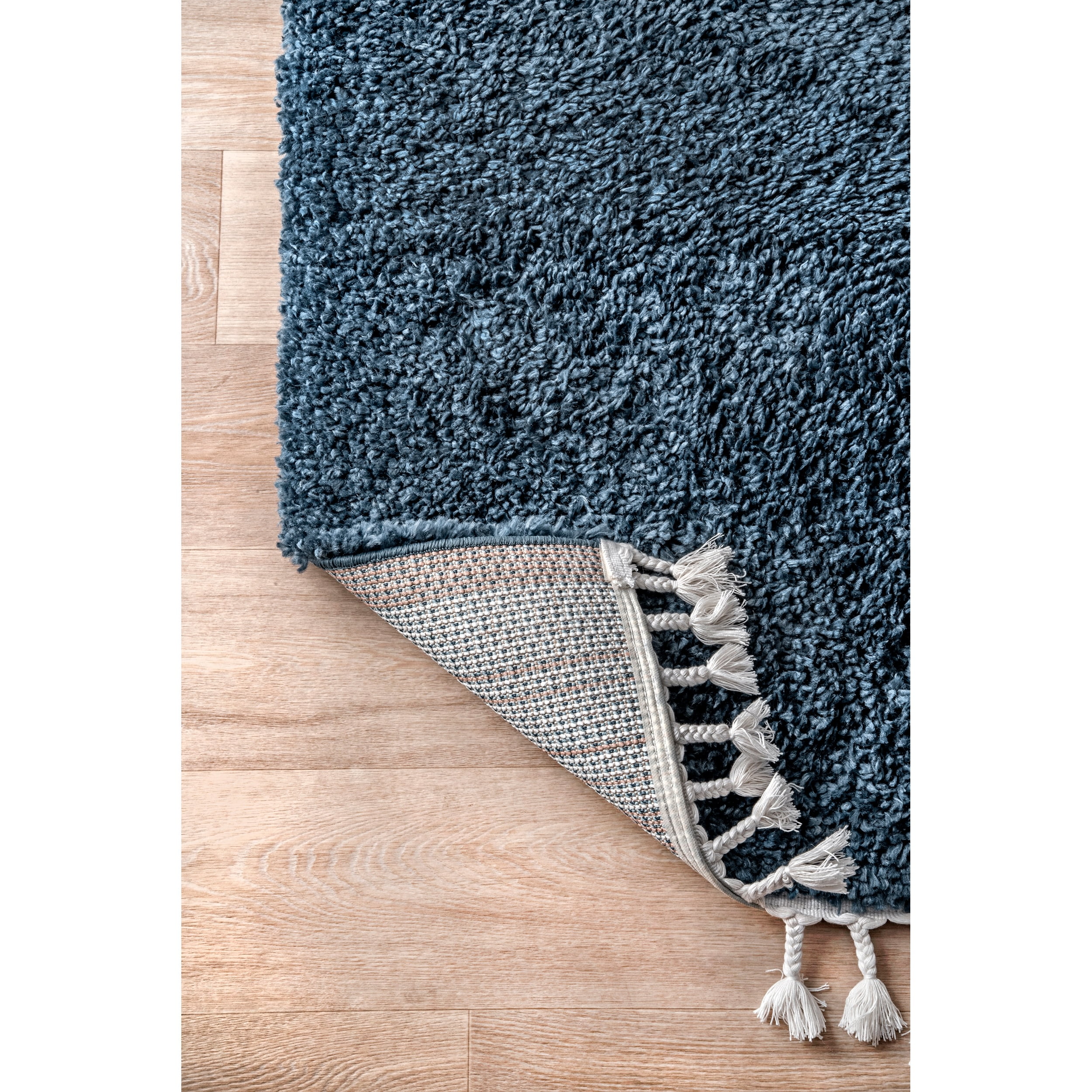 nuLOOM Neva Modern Tasseled Shag Navy 2' x 3' Modern Area Rug