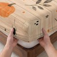 thumbnail image 3 of King Size Fitted Sheet Set - Halloween 3 Piece Bedding Sets 16" Deep Pocket Fitted Sheet with 2 Pillowcases, Funny Ghost Black CAt Pumpkins Spi-der Wood Brushed Microfiber Hotel Luxury Bed Sheets, 3 of 9
