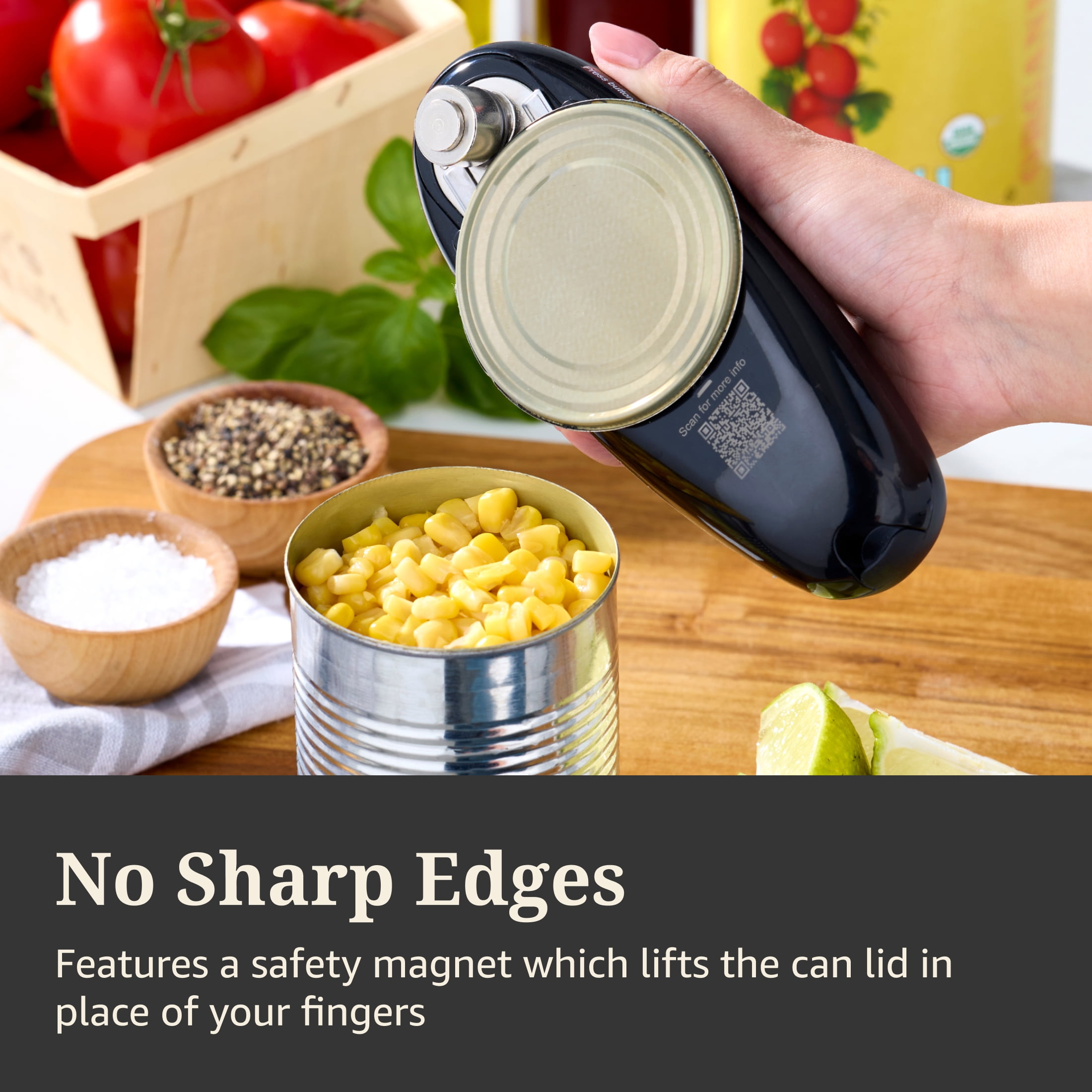 Farberware Soft Grips Hands-Free Battery-Operated Can Opener in Black