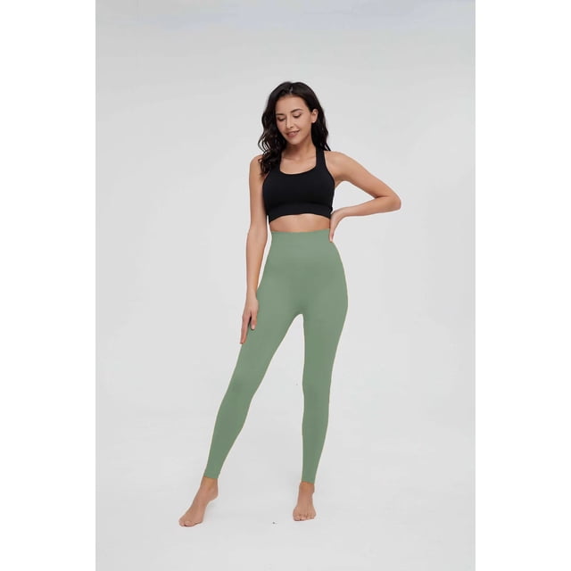 Pantalones de yoga, pantalones de fitness para mujer, color melocotón, cintura alta, contracción del vientre, levantamiento de cadera, color sólido, moldeador, ajustado, sin costuras,