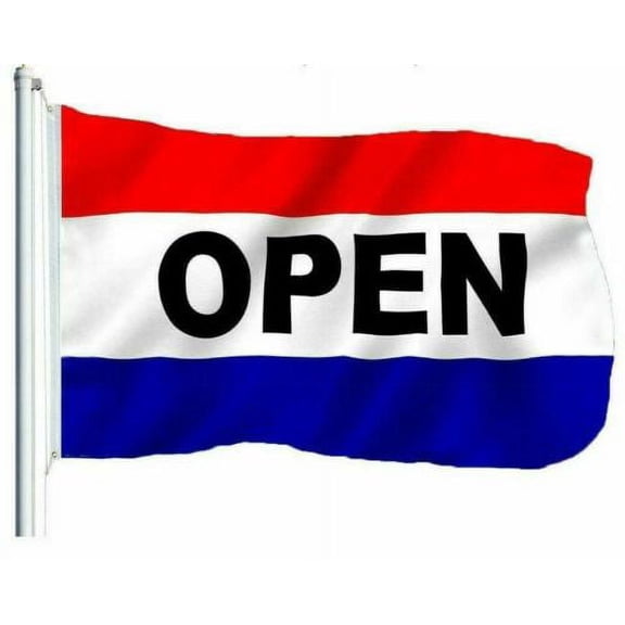 OPEN Flag Red White Blue Store Banner Advertising Pennant Business Sign 3x5 100D