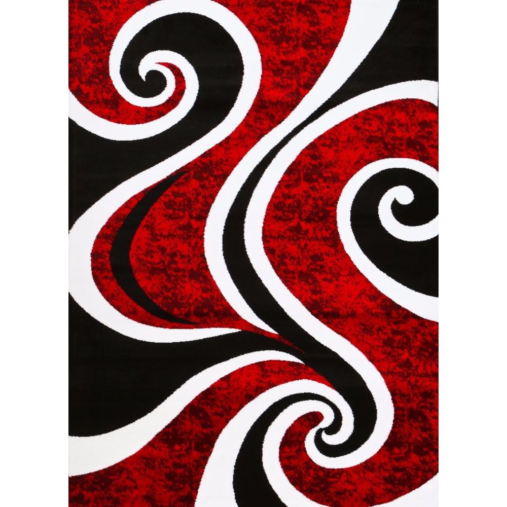 Persian Rugs 0327 Red Swirls Modern Abstract Area Rug 8x11 Walmart