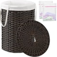 thumbnail image 4 of Large Laundry Hamper Laundry Basket Round Gal L) Handwoven Wicker Laundry Baskets Rattan Laundry Basket with Laundry Bag Handles Mesh Bags for Living Room Bedroom, 4 of 5