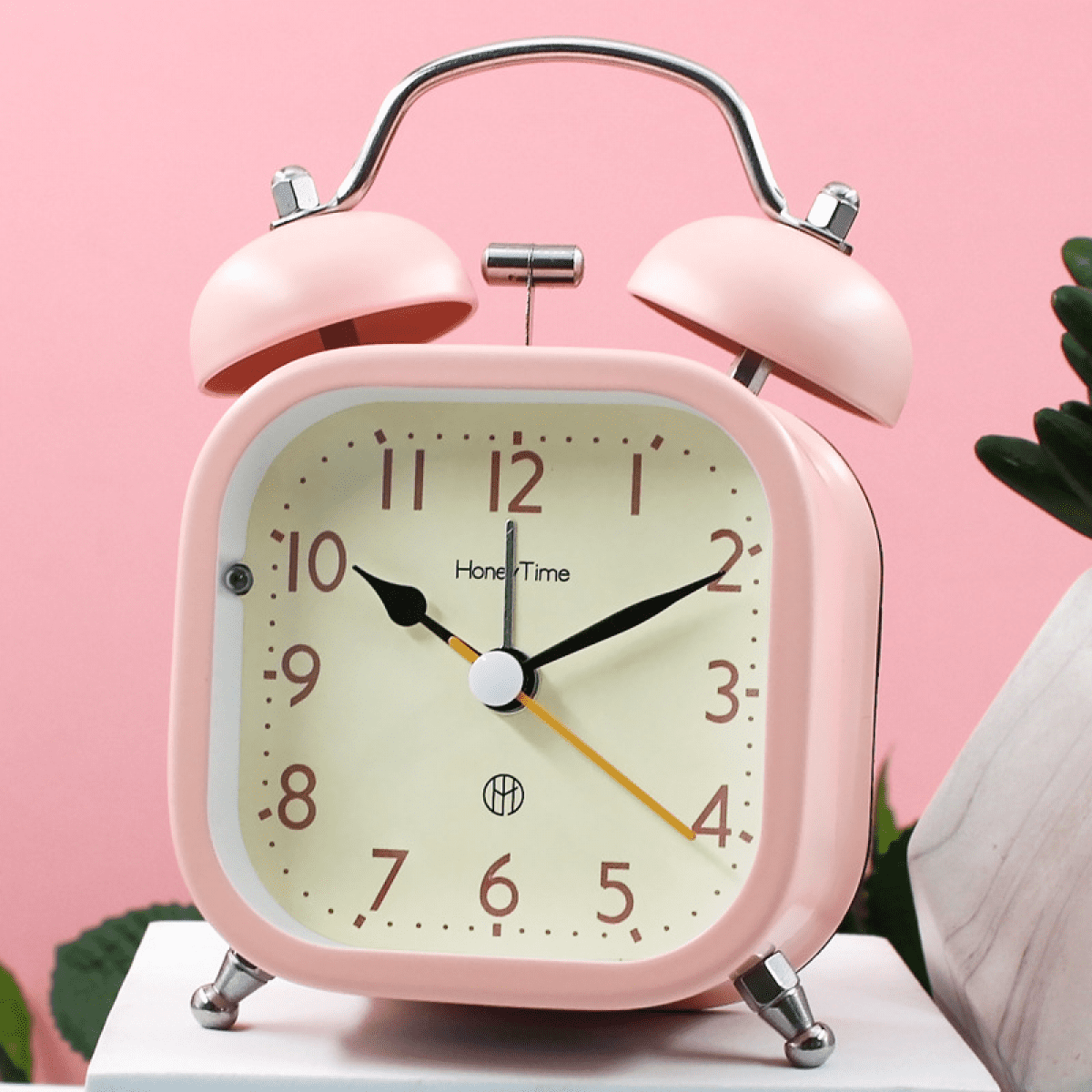 3 Inch Square Cute Metal Luminous Clock Alarm Silent