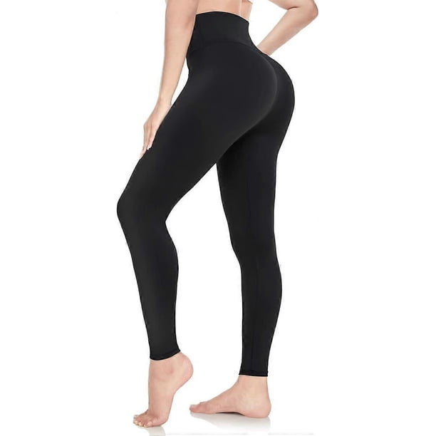 Women's Black Leggings Soft High Waist Tummy Tights Sports Fitness Gym Running Yoga Pants