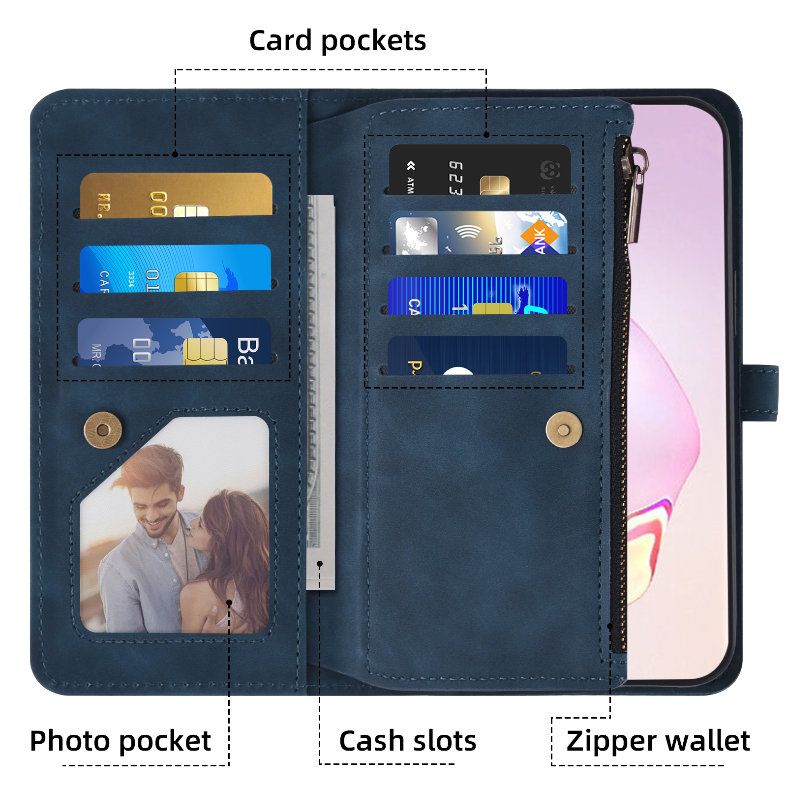 Asuwish Phone Case for Samsung Galaxy Note 20 Ultra 5G Wallet Cover With Screen Protector Crossbody Flip Pattern Zipper Card Holder Cell Note20 Plus Notes 20Ultra Note20+ U + 20+ Twenty Not S20 Blue